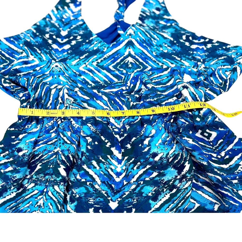 Forever 21 Sleeveless Racerback High Low Maxi Dress Size Large Blue Green NWT - Picture 9 of 10